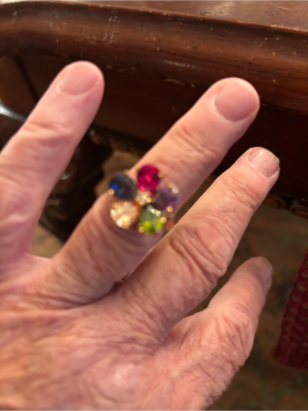 Multicolor Crystal Cocktail Ring – Women Jewelry